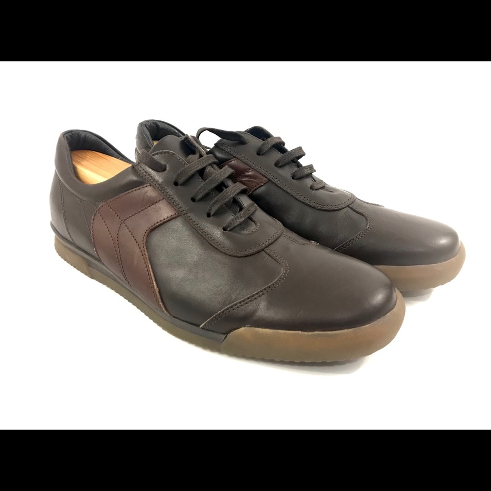 J. Crew Mens Brown Leather Sneaker Shoes Size 10.5